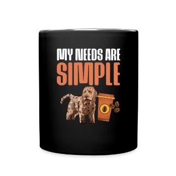 Cockapoo Hund - Tasse einfarbig - Schwarz - Vorne