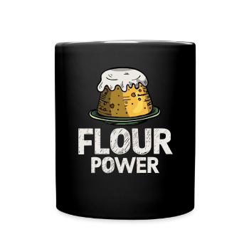 Funny Design for Baker and Pastry Cook Flour Power - Full Colour Mug - black - Front
