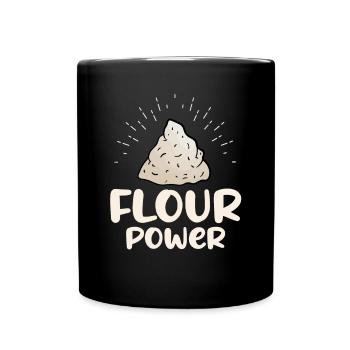 Funny Design for Baker and Pastry Cook Flour Power - Full Colour Mug - black - Front