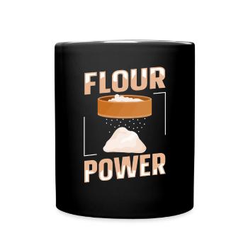 Funny Design for Baker and Pastry Cook Flour Power - Full Colour Mug - black - Front