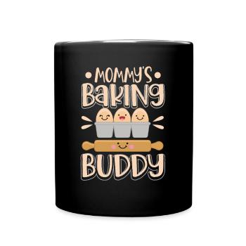 Funny Kawaii Style Kids Baking Design - Full Colour Mug - black - Front