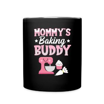 Funny Kawaii Style Kids Baking Design - Full Colour Mug - black - Front