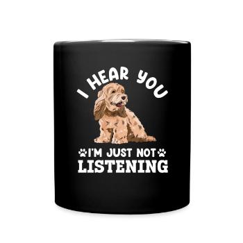 Cockapoo Hund - Tasse einfarbig - Schwarz - Vorne