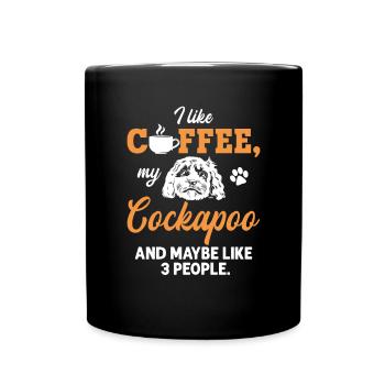Cockapoo Hund - Tasse einfarbig - Schwarz - Vorne