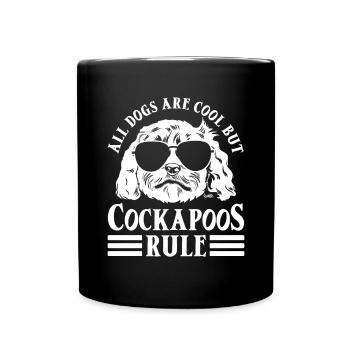 Cockapoo Hund - Tasse einfarbig - Schwarz - Vorne