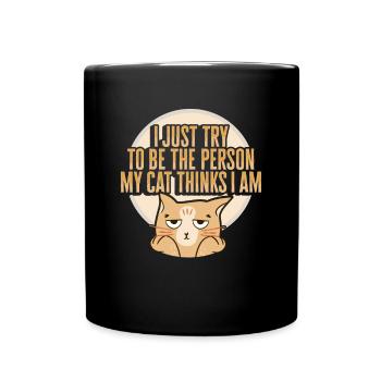 Conception de mème de chat pour une dame de chat - Mug uni - noir - Devant