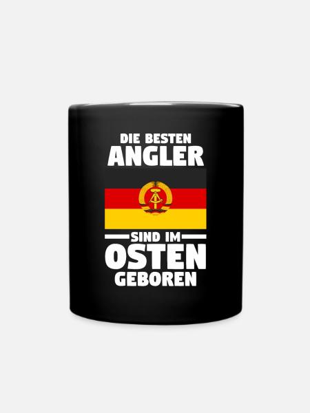 Ostdeutschland Angeln Angler Ossi Deutschland DDR - Tasse einfarbig - Schwarz