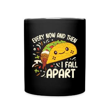 Mexikanisches Essen Geschenk Taco - Tasse einfarbig - Schwarz - Vorne