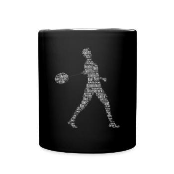 Badminton Federball Spieler - Tasse einfarbig - Schwarz - Vorne