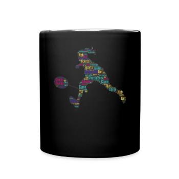Badminton Federball Spieler - Tasse einfarbig - Schwarz - Vorne