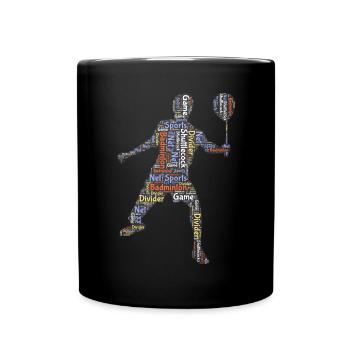 Badminton Federball Spieler - Tasse einfarbig - Schwarz - Vorne