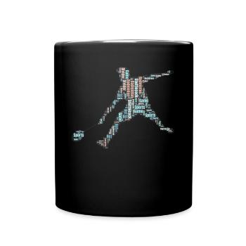 Badminton Federball Spieler - Tasse einfarbig - Schwarz - Vorne