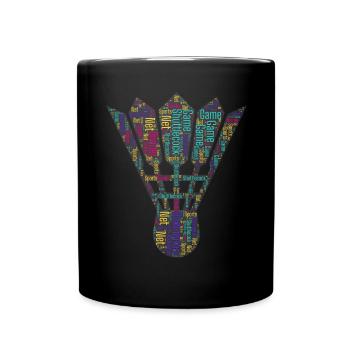 Badminton Federball Spieler - Tasse einfarbig - Schwarz - Vorne