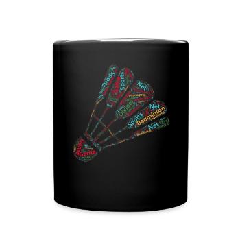 Badminton Federball Spieler - Tasse einfarbig - Schwarz - Vorne
