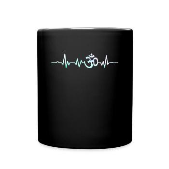 Heartbeat OM Yoga - Tasse einfarbig - Schwarz - Vorne