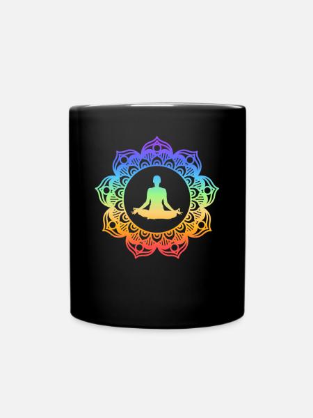 Yoga Meditation Spiritual Body Energy Chakras - Tasse einfarbig - Schwarz