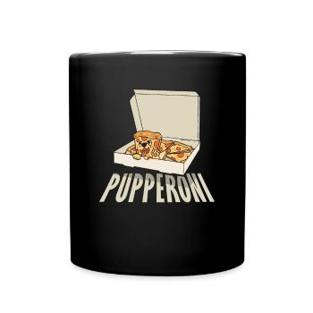 Puppy Puppy Pizza Dog - Full Colour Mug - black - Front