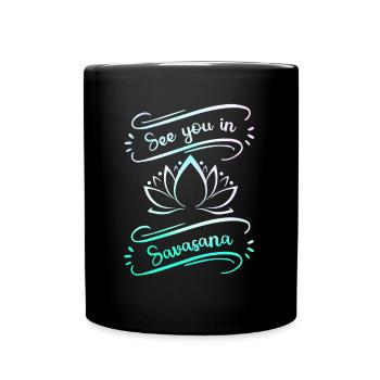 Rendez-vous à Savasana Lotus Flower Yoga - Mug uni - noir - Devant