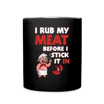 Lustiger versauter Grill Spruch Männer Grillen - Tasse einfarbig - Schwarz - Vorne