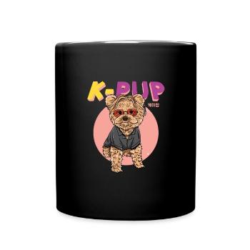 K Pop Hund Koreanischer Pop - Tasse einfarbig - Schwarz - Vorne