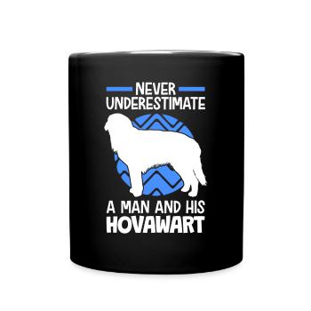 Femme avec Hovawart Hofwächter Hovi Hovawart - Mug uni - noir - Devant
