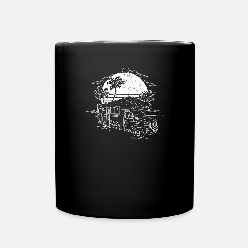 Camper Geschenkidee Camping - Tasse einfarbig - Schwarz