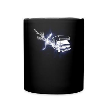 Camper Geschenkidee Camping - Tasse einfarbig - Schwarz - Vorne