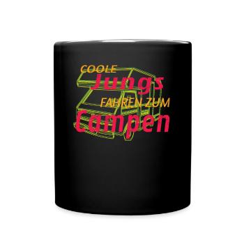 Camper Geschenkidee Camping - Tasse einfarbig - Schwarz - Vorne