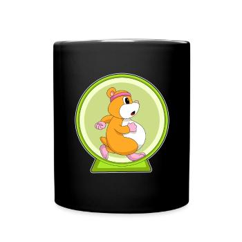 Hamster Hamsterrad - Tasse einfarbig - Schwarz - Vorne