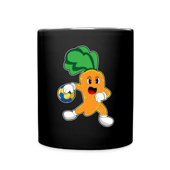 Karotte Handballspieler Handball - Tasse einfarbig - Schwarz - Vorne
