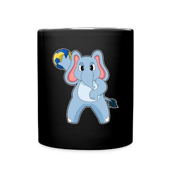 Eléphant Handballeur Handball - Mug uni - noir - Devant
