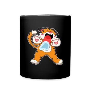 Lustiger Tiger - Tasse einfarbig - Schwarz - Vorne