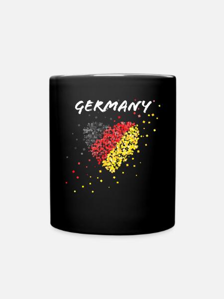 Deutschlandflagge Fahne Fanblock Deutschland - Tasse einfarbig - Schwarz