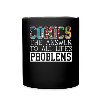 Comics Sammler Comic Reader Fiktive Charaktere - Tasse einfarbig - Schwarz - Vorne