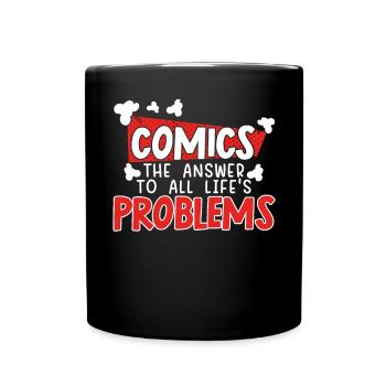 Comics Sammler Comic Reader Fiktive Charaktere - Tasse einfarbig - Schwarz - Vorne