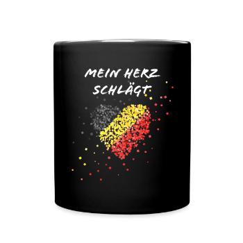 Belgique drapeau battement de cœur Belgique Belgique drapeau - Mug uni - noir - Devant