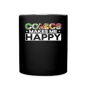 Comics Sammler Comic Reader Fiktive Charaktere - Tasse einfarbig - Schwarz - Vorne