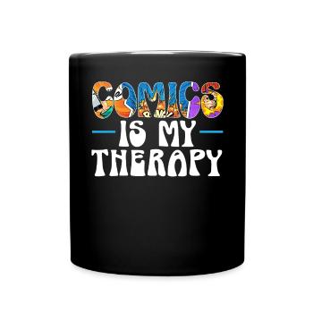 Comics Sammler Comic Reader Fiktive Charaktere - Tasse einfarbig - Schwarz - Vorne