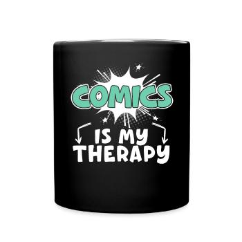 Comics Sammler Comic Reader Fiktive Charaktere - Tasse einfarbig - Schwarz - Vorne