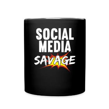 Social Media Savage Job Social Media Manager - Tasse einfarbig - Schwarz - Vorne