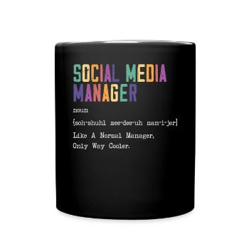 Social Media Job Beruf Social Media Manager - Tasse einfarbig - Schwarz - Vorne