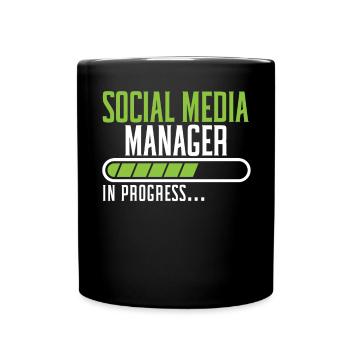 Social Media Job Beruf Social Media Manager - Tasse einfarbig - Schwarz - Vorne