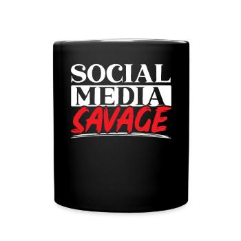 Social Media Savage Job Social Media Manager - Tasse einfarbig - Schwarz - Vorne