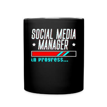 Social Media Job Beruf Social Media Manager - Tasse einfarbig - Schwarz - Vorne