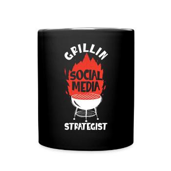 Grillin Social Media Stratege Beruf - Tasse einfarbig - Schwarz - Vorne