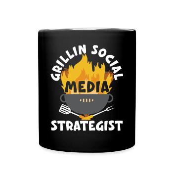 Grillin Social Media Stratege Beruf - Tasse einfarbig - Schwarz - Vorne
