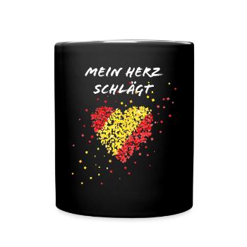 Drapeau espagnol battement de cœur Espagne Espagnol - Mug uni - noir - Devant