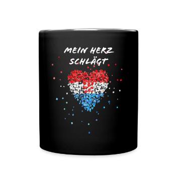 Kroatien Hrvatska Herzschlag Flagge Fahne Kroatin - Tasse einfarbig - Schwarz - Vorne