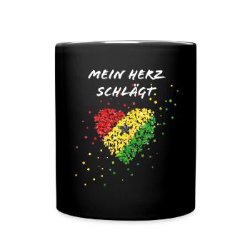 Ghana battement de cœur Ghanaflag Ghanaflag Ghanese - Mug uni - noir - Devant