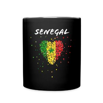 Sénégal Sénégal Drapeau Sénégal Flag Football Fan Fan - Mug uni - noir - Devant